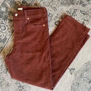 Levi corduroy wedgie straight pants